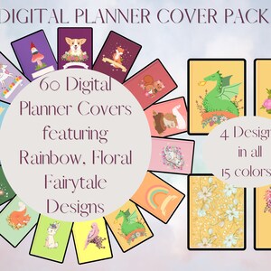 Floral Fairytale Digital Planner, Digital Journal Cover Pack