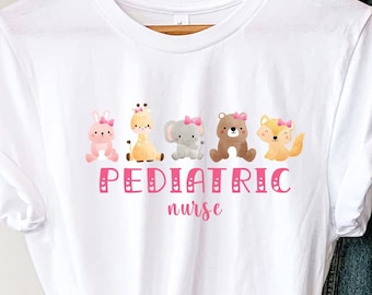 Pediatric Nurse Shirt, Pediatrics Animals T-Shirt, Cute Peds Nurse Tee, Pediatric Nurse Gift, Pediatrics Outfit, Pediatric Nurse Week Shirt