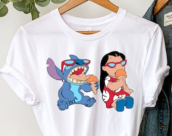 Camiseta de helado de Lilo y Stitch de Disney, camiseta de Ohana, camiseta de Toodler de Lilo y Stitch de Disney, camiseta de viaje a Disneyland, camisetas familiares de bocadillos de Disney