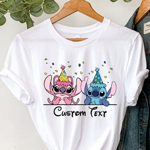 Stitch Birthday Shirt, Personalized Birthday Shirt, Disney Stitch And Angel Birthday Shirt, Kids Birthday Shirt, Birthday Family Shirt