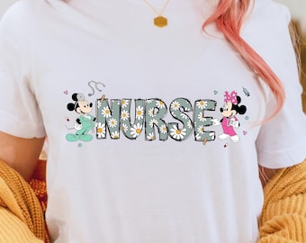 Disney Nurse Shirt, Minnie Nursing Shirt, Pediatrics Nurse Shirt, Nurse Disneyland Trip Shirt, Mickey Nursing School Shirt, Gift For Nurse