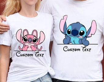 Disney Stich und Engel Shirt, benutzerdefinierte Stitch Shirt, personalisierte Stitch Geburtstag Shirt, Kinder Geburtstag Shirt, Geburtstag Familie Shirt, Lilo Tee