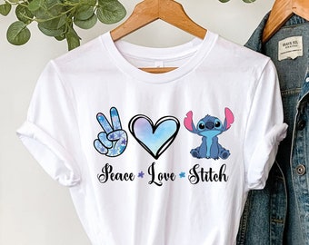 Fred Kärlek och Stitch, Stitch-tröja, Lilo och Stitch-tröja, present till henne, söt Stitch-tröja, Disneyland-resa-tröja, Disney-familjetröjor