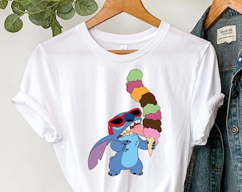 Stitch Ice Cream Shirt, Disney Toodler Lilo and Stitch Shirt, Disneyworld Trip Shirt, Funny Kids Disney Shirt, Stitch Family Shirts, Ohana