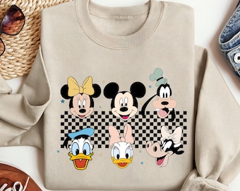 Retro Disney Mickey Friends Sweatshirt, Vintage Mickey Minnie Family Sweatshirt, Disney Group Trip Matching Sweatshirt & Hoodie, Mickey Tee