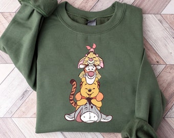 Vintage Winnie The Pooh Sweatshirt, Disney Piglet Tigger Eeyore Crewneck Sweatshirt,  Pooh Friends Sweatshirt, Disney Family Trip Shirt