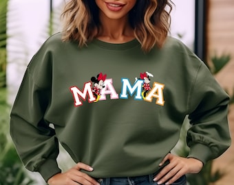 Sudadera Disney Mama, Sudadera Disney Mamá Minnie Mouse, Sudadera Disneyworld para mujer, Disneyworld Mom Crewneck, Regalo de Disney para mamá
