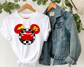 Camiseta McQueen, camiseta McQueen de Disney, camiseta Cars de Disney, camiseta de viaje a Disneylandia de Rayo McQueen, camiseta de regalo para niños, camiseta de Mickey Toodler