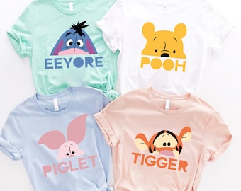 Camisa Disney Winnie The Pooh, camisa del oso Pooh, camisa a juego de Disney, Piglet Eeyore Tigger, camisa de viaje familiar de Disneyworld, camiseta Disney Vacay