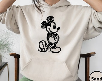 Vintage Mickey Sketch Sweatshirt, Simple Disney Sweatshirt, Disney Sketch Sweater, Disneyworld Trip Sweatshirt, Disney Group Shirts