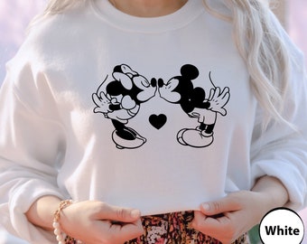 Schets Mickey en Minnie-sweater, vintage Mickey-hoodie, eenvoudig Disney-sweater, Disneyworld-gezinsvakantie, Disney-groepsshirts