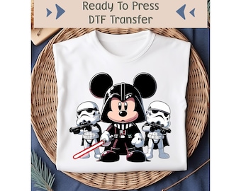 Mickey Star Wars Dtf, Disney DTF Transfer, Star Wars Dtf, Stormtrooper Dtf, Mickey Mouse Dtf Design, Disneyland DTF, Darth Vader Dtf