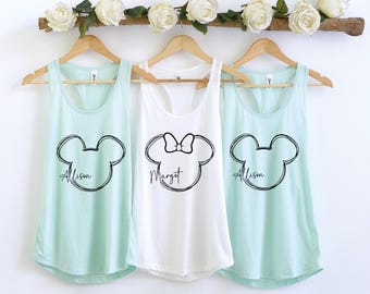 Custom Disney Tank Top, Personalized Disney Tanks, Disney Mickey Tank Top, Disney Girls Trip Tank Top, Mickey Minnie Disney Tank, Girls Tank