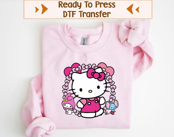 Kawaii Kitty DTF Transfer, Hello Cat Dtf Design, Kitty Dtf, Pompompurin Dtf, Cinnamoroll DTF, Kuromi Dtf, My Melody Dtf