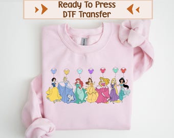 Disney All Princess DTF Transfer, Kobiety Disneyland DTF, Magical Kingdom Transfer obrazu, Disney Girls Dtf Design, Księżniczka gotowa do druku