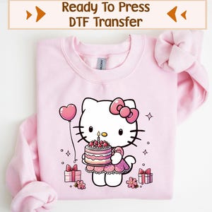 Kawaii Kitty DTF Transfer, Hello Cat Dtf, Girls Kitty DTF Design, Kitty Ready To Press Design, Cinnamoroll DTF, Kuromi Image Transfer