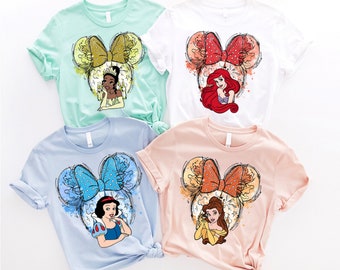 Disney Prinzessin Shirt, Disney Mädchen Reise Shirt, Disney Urlaub Prinzessin Geschenk, Prinzessin Elsa Tiana Belle Shirt, Schneewittchen Ariel Meerjungfrau T-Shirt