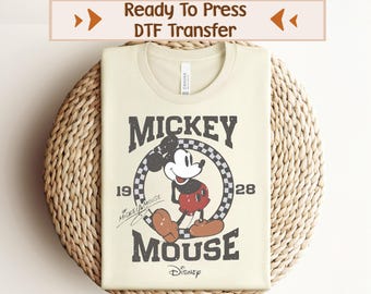 Classic Mickey Dtf Transfer, Disney Characters DTF, Retro Mickey DTF Transfer, Disney Ready To Press, Disneyland DTF, Unisex Disney Dtf