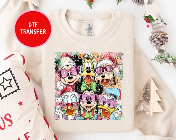 Retro Disney Christmas Dtf, Retro Mickey Xmas Dtf, Mickey Friends Christmas DTF Transfer, Disney Holiday Dtf, Goofy, Pluto, Daisy, Donald