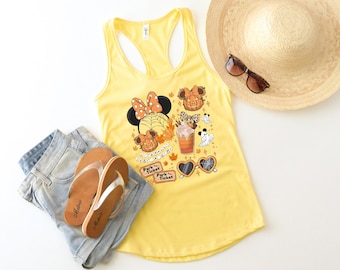 Disney Women's Halloween Tank Top, Cute Halloween Tank Top, Disney Girls Holiday Tank, Magic Kingdom Halloween Tank Top, Pumpkin Ears Tank