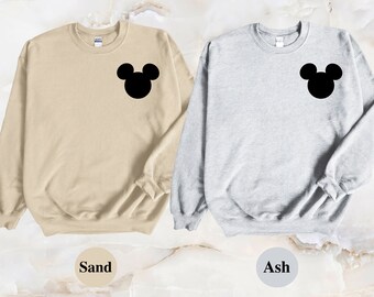 Pocket Mickey Ears Sweatshirt, Simple Disney Sweatshirt, Disney Vacation Sweatshirt, Mickey Ear Shirt, Disneyland Hoodie, Disney Group Shirt