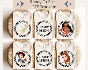 Personajes de Disney DTF, Transferencia DTF personalizada de Disney, Disney Ready To Press, Disneyland DTF, Transferencia de imágenes de Mickey, Princesa DTF, DTF personalizado