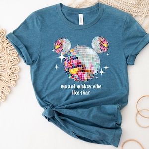 Magic Disco Ball Mickey Ears Shirt, Me and Mickey Vibe Like That Shirt, Vintage Mouse Disco Ball Shirt, Disney Colorful Mickey Ears Shirt