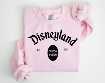 Disneyland-sweater, custom Disneyland-sweater, Disney uniseks ronde hals, Disney oversized sweater, bijpassende shirts Disney Group