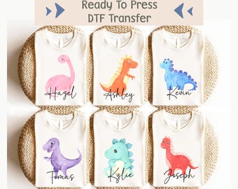 Custom Dinosaur Dtf Transfer, Personalized Kids DTF, Kids Dino Design Ready To Press, Baby Animal DTF, Baby Image Transfer, Colorful Animal