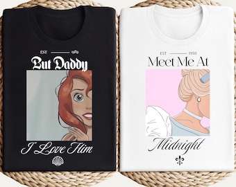 Camiseta de princesa Disney, camiseta de viaje de Disney para niñas, camiseta de Cenicienta, camiseta de Ariel, camiseta de la Sirenita, camiseta de la Princesa Bella, camisetas de princesas a juego
