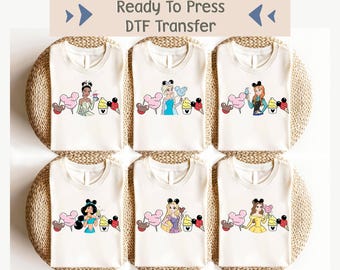 Disney Princess DTF Transfer, Disney Ready To Press, Disneyland DTF, Magical Kingdom Transfer obrazu, Disney Girls Design, Disney 2025 Dtf