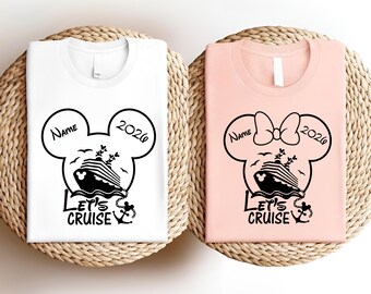 Disney Let's Cruise Shirt, Custom Mickey And Minnie Cruise Shirt, Disney Family Cruise Shirt, Disney Wish Shirt, Matching Cruise Tee