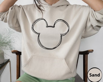 Mickey Sketch Sweatshirt, Simple Disney Sweatshirt, Mickey Ears Hoodie, Disney Vacation Sweatshirt, Disneyland Hoodie, Disney Group Shirts