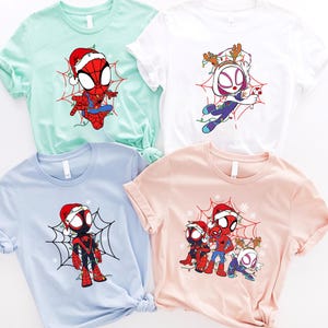 Spidey And His Amazing Friends Christmas Shirt, Spidey Matching Holiday Shirts, Christmas Disney Spidey Shirt, Ghost Spider, Miles Morales
