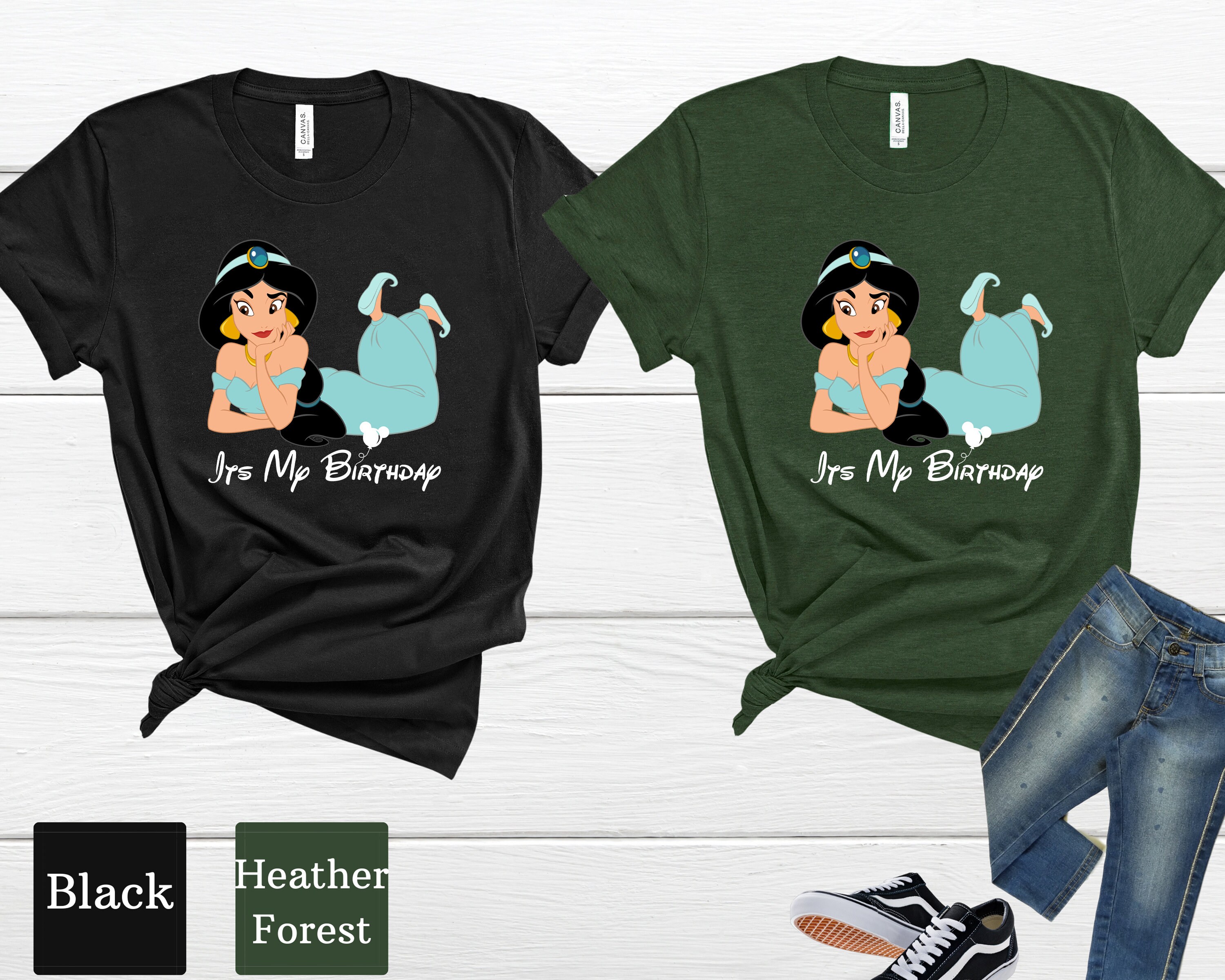 Disney Birthday Shirt, Jasmine Princess T-Shirt, Disney Princess Shirt, Disney Shirts, It's My Birthday Shirts, Custom Shirts, Kids Shirt