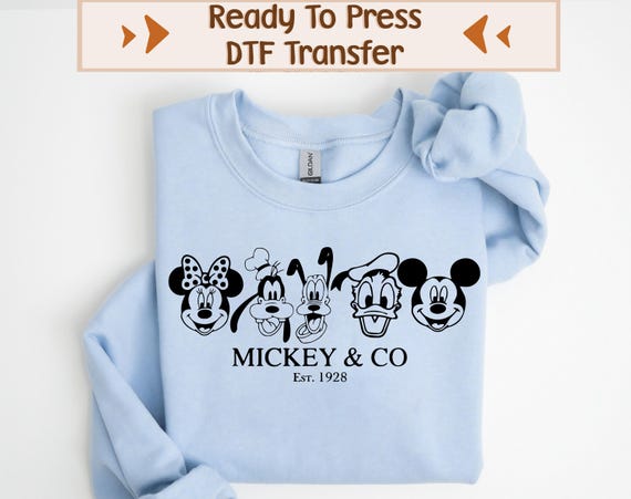 Disney Characters DTF, Mickey Co DTF Transfer, Mickey And Friends Image Transfer, Disney Ready To Press, Disneyland DTF, Disney Sketch Dtf