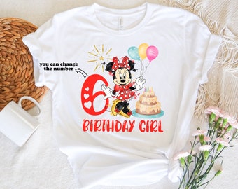 Custom Disney Minnie Birthday Shirt, Minnie Birthday Girl Shirt, Disneyland Birthday Family Matching Shirt, Disneyworld Birthday Party Shirt
