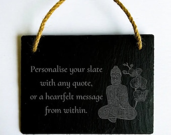 Custom Zen Buddha Garden Slate Sign - Personalised Meditation Gift, Handmade Yoga Décor, Zen Gift for Men, Outdoor Meditation Accessories UK