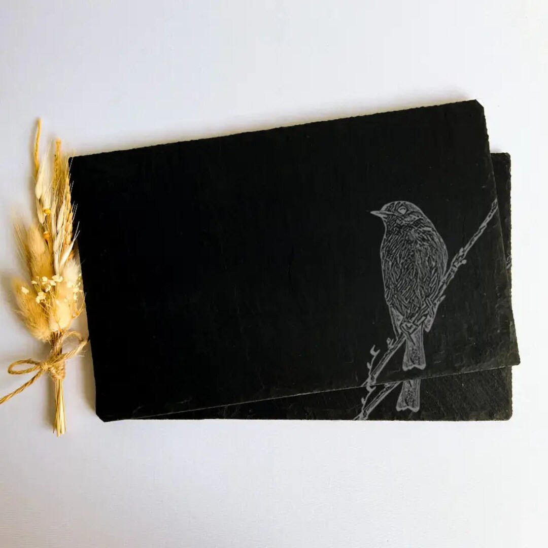 Robin Slate Robin Slate Placemats (set of 2): Laser Etched British Wildlife 30cm by ...