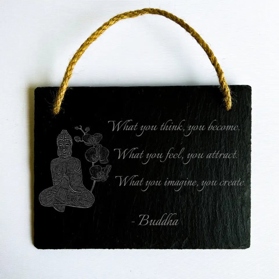 Engraved Buddha Quote Sign – Meditation Garden Décor, Perfect for Zen Garden, Mindfulness Gifts for Her, Yoga Presents, Meditation Spaces