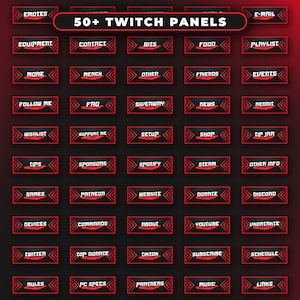 Animated RED Twitch Overlay Package Minimal Red Twitch Theme Red Stream Overlay Pack image 4