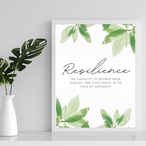 Resilience Quote/ Therapist Office Decor/ Wall Art