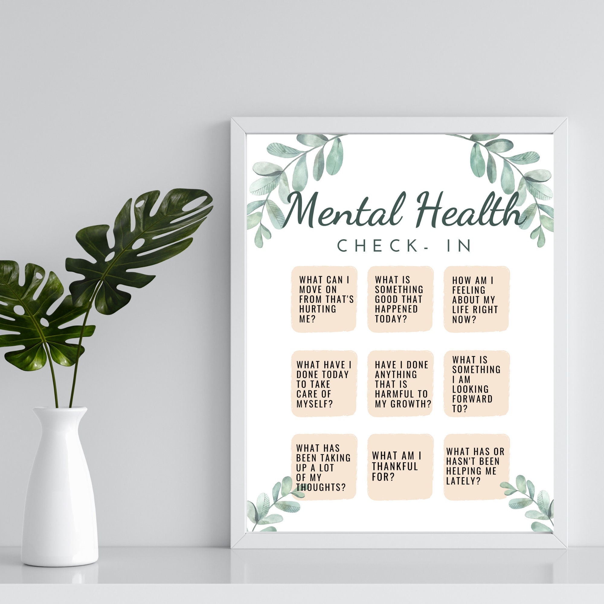 Mental Health Checkin Printable/ Therapy Office Decor Etsy Hong Kong