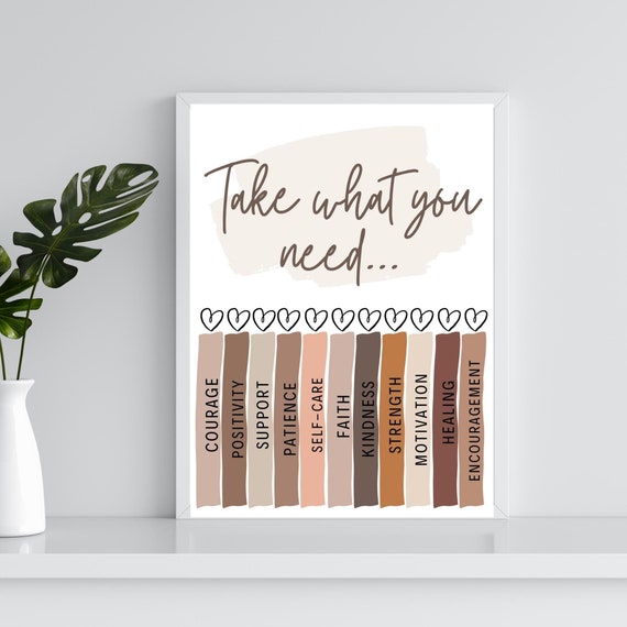 Take What You Need Printable Wall Art/ Coping Skills/ Support/ Etsy