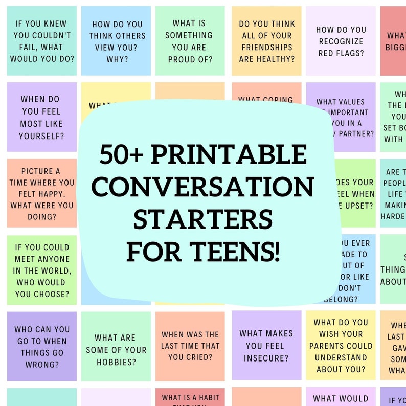 Conversation Starters for Teens High School Resources Group - Etsy