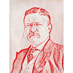 Theodore Roosevelt | American Art | Founding Fathers | Printable Wall Art | Digital Download | Pop Art | Red