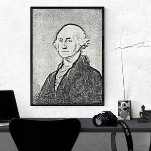 George Washington | American Art | Founding Fathers | Printable Wall Art | Digital Download | Pop Art | Black