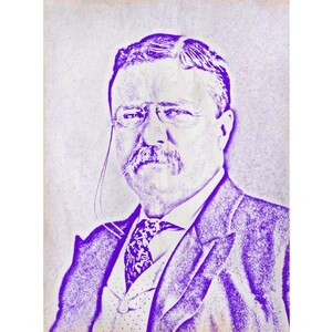 Theodore Roosevelt | American Art | Founding Fathers | Printable Wall Art | Digital Download | Pop Art | Purple