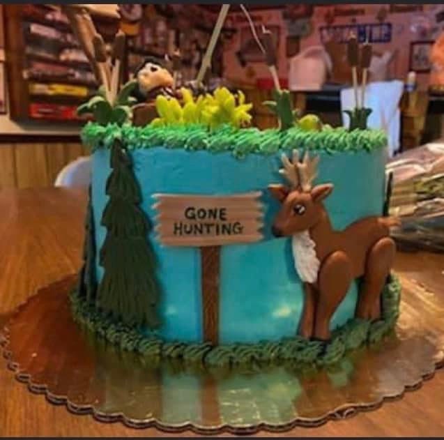 Fishing and Hunting Theme Cake, Fondant Toppers, Hunting, Fishing