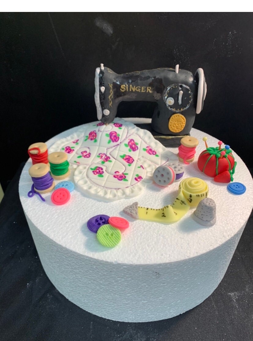 Sewing Cake Topper Sewing Machine Cake Topper Quilting Cake Etsy